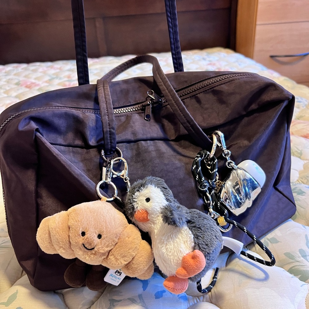 BAGGU medium bowler bag chocolate plum 
(charms in the photos NOT INCLUDED)